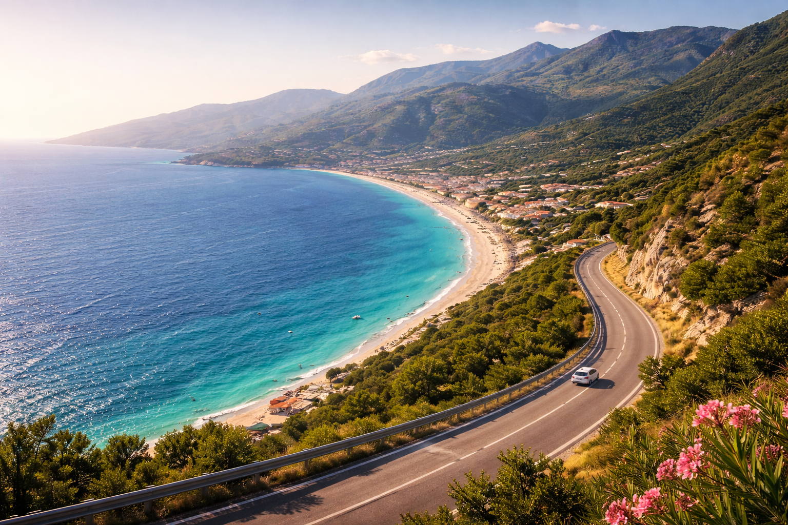 Aerial view of the Albanian Riviera coastline